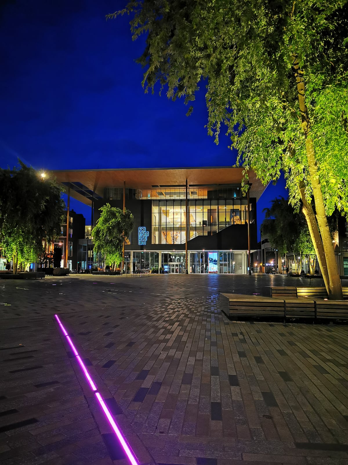 Fries Museum in Leeuwarden at night