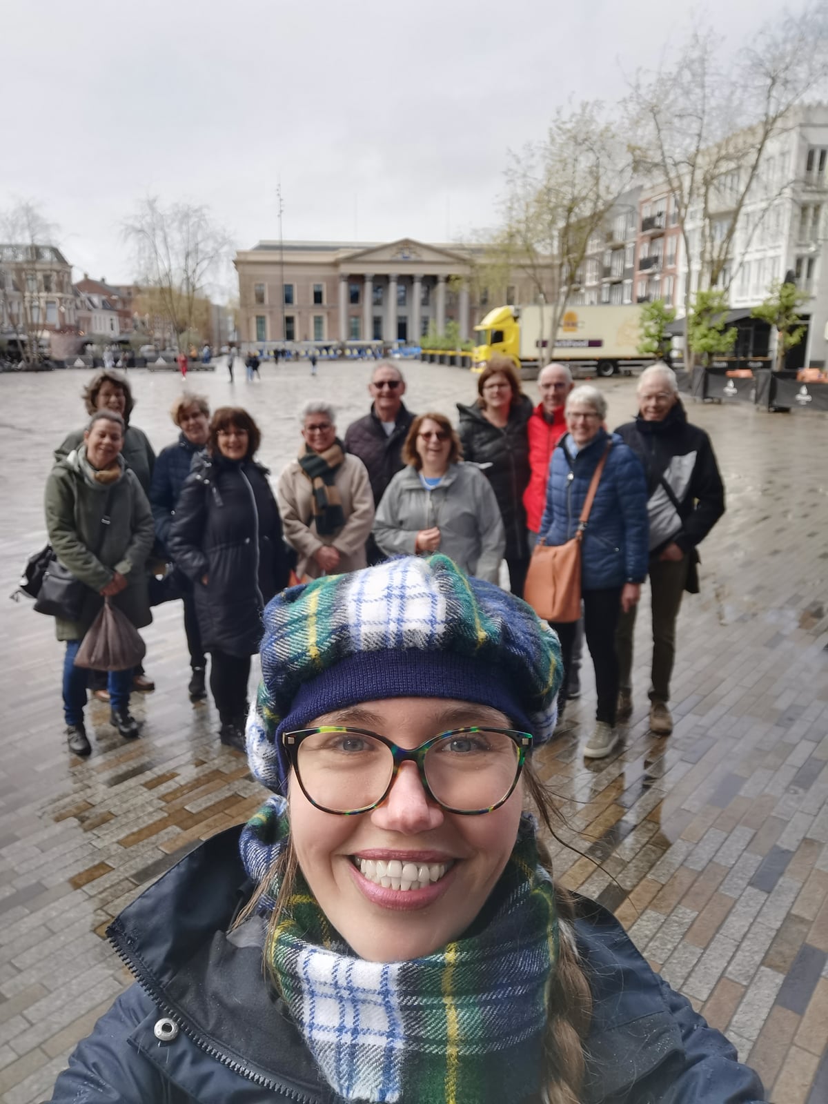 Christina Völker guiding a tour in Leeuwarden